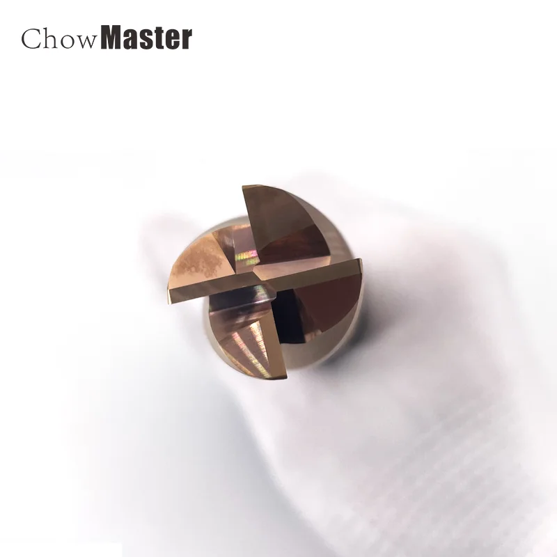 Fresa de acero de tungsteno HRC 55, fresa de extremo con revestimiento de cuatro hojas, herramienta CNC de fresado de fondo plano