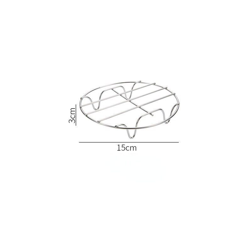 304 Stainless Steel Baking Cooking Steaming Racks Pot Steamers Air Fryer Round Steaming Tray Cooking Rack Kitchen Accessories: Light Grey