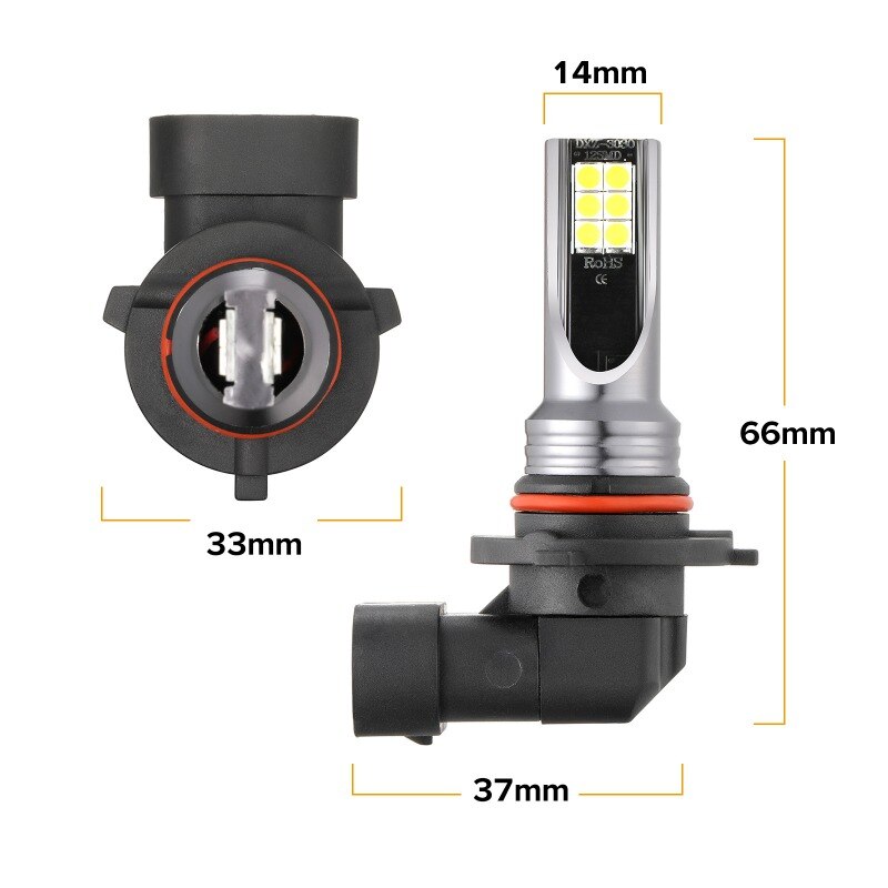 2Pcs H11 H8 H9 Led Auto Verlichting Led Lampen H1 H3 H4 H7 9005 9006 Day Time Running Lights mistlamp 6000K 12V Rijden Lamp