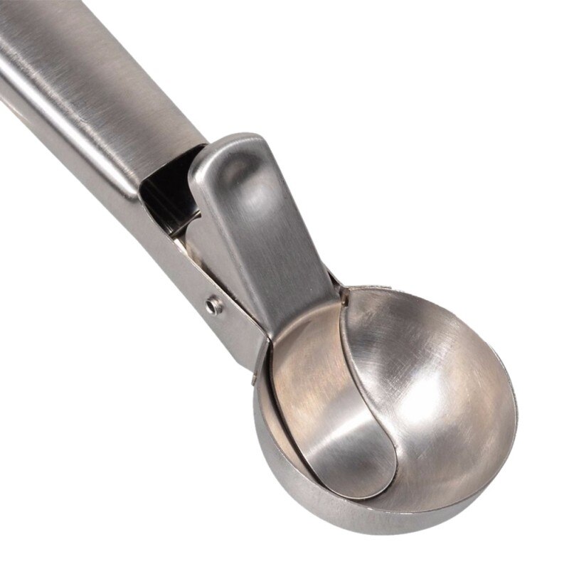 7-Inch Stainless Steel Ice Cream Scoop Cookie Dough Scooper with Trigger Spoon To Frozen Yogurt-Sorbet Digging Spherical Shape