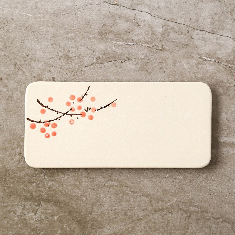 Japanese-style hand-painted underglaze ceramic tableware restaurant rectangular snack pad flat sushi dish set plate: C