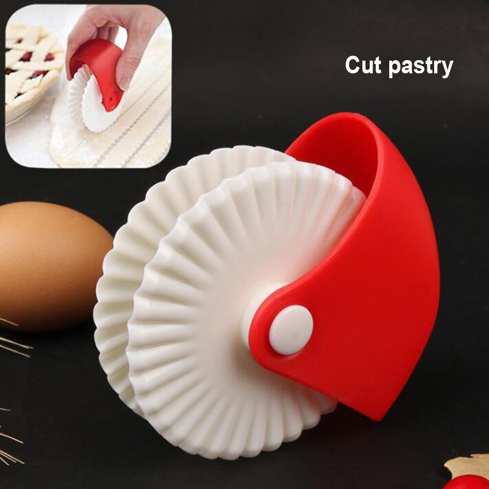 1pcs Kitchen Pizza Pastry Lattice Cutter Pastry Pie Decor Cutter Plastic Wheel Roller Pizza Pastry Pie Crust Baking Cutter Tools