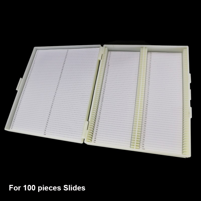 Caja deslizante para microscopio, armario de baldas, caja de rodajas patológicas para almacenamiento de 10, 25, 50 o 100 piezas: for 100 pieces