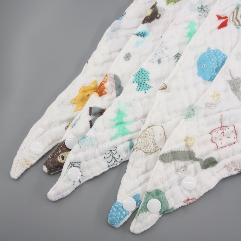 5 Stuks/partij Baby Slabbetjes Meisjes Jongens Baby Doek Cartoon Afdrukken Babyvoeding Bandana Slabbetjes Katoenen Garen Bebe Accessoire Baby Als