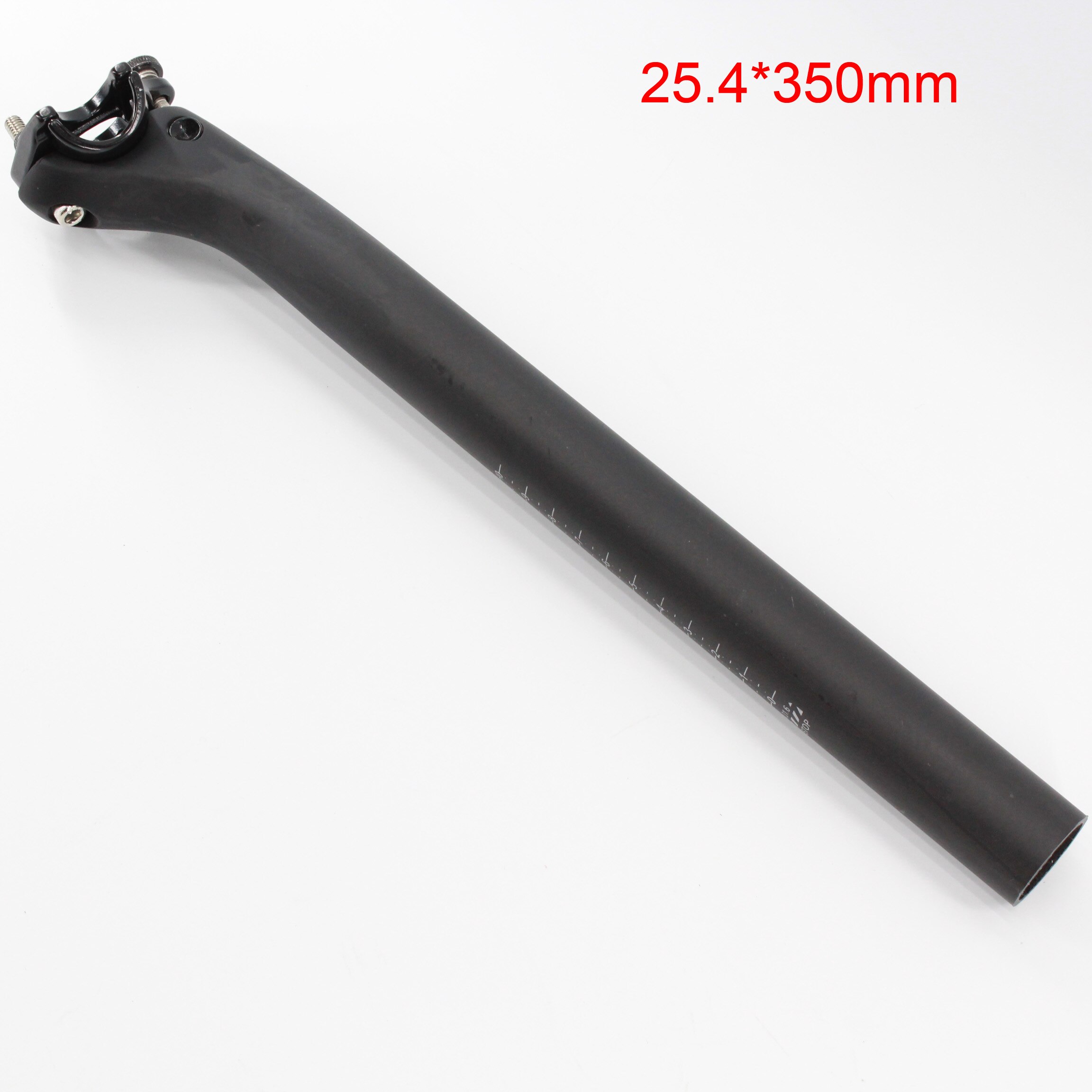 Tija de sillín de fibra de carbono para bicicleta de montaña, mate UD, piezas de 25,4/27,2/30,8/31,6x350/400mm, 25mm, ,: 25.4x350mm