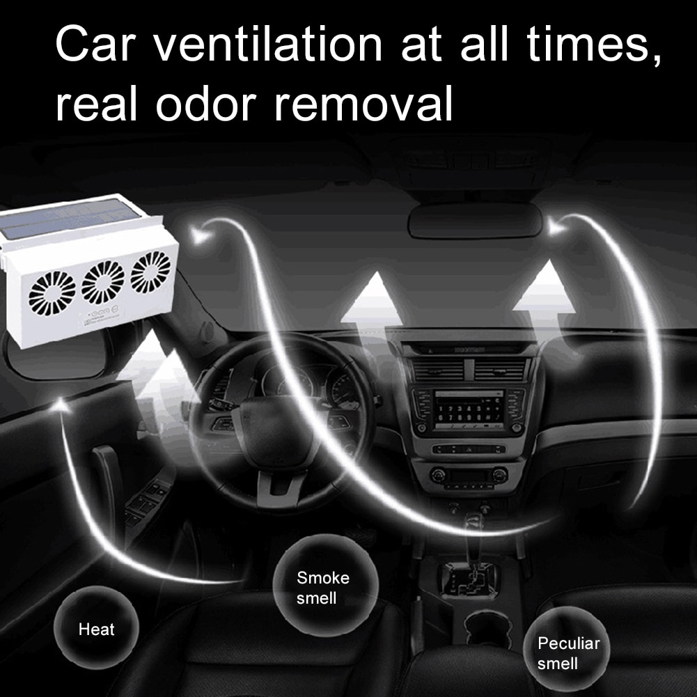 Auto Car Window Solar Powered Air Vent Cool Ventilation USB Exhaust Fan Radiator Air Vent Cool Ventilation USB Exhaust Fan Radia