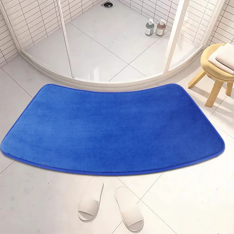 Curved Bathroom Mat Non-slip Shower Rug Toilet Curved Bath Mat Bath Tub Floor Foot Pads Laundry Room Tub Mat Коврик Для Ванной: Blue / 1700MMx2400MM