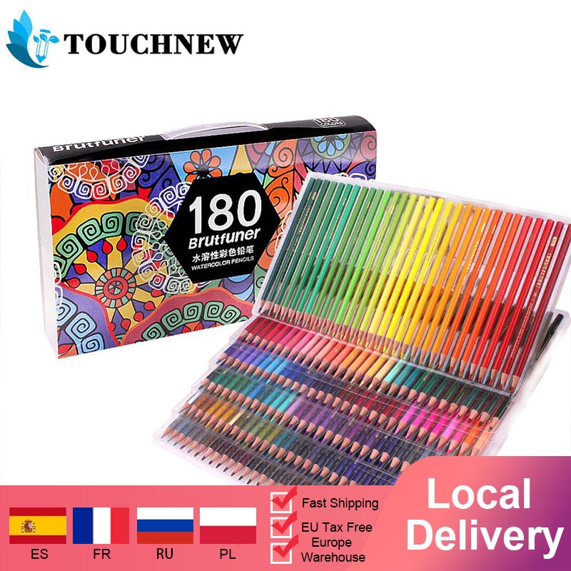 180 Watercolour Pencils, Numbered, Soluble, Unique Watercolour Pencil Pack for Adult Coloring and Artists