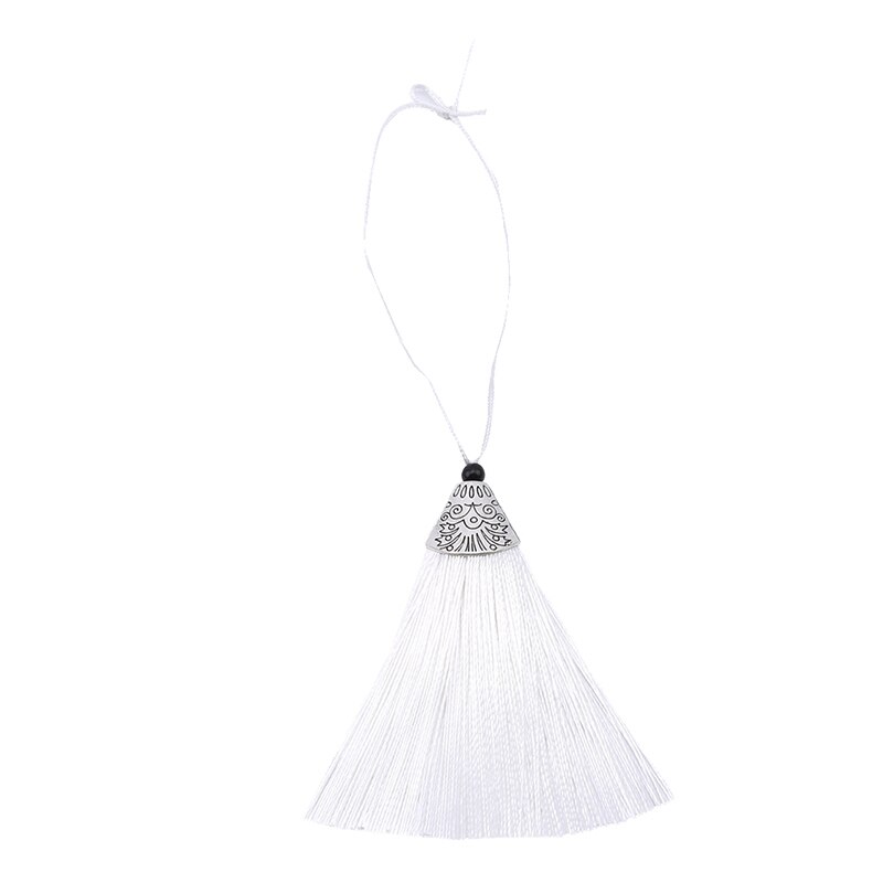 1Pcs/Pack Mixed Color 8cm Hanging Rope Silk Tassels Fringe Sewing Bang Tassel Trim Key Tassels For DIY Embellish Curtain Access: white