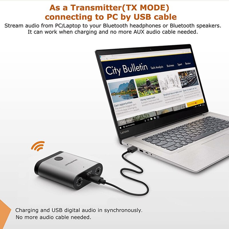 JINSERTA Bluetooth 5.0 Aptx HD Receiver Transmitter Optical 3.5mm SPDIF Bluetooth AUX Audio Adapter for TV Headphone