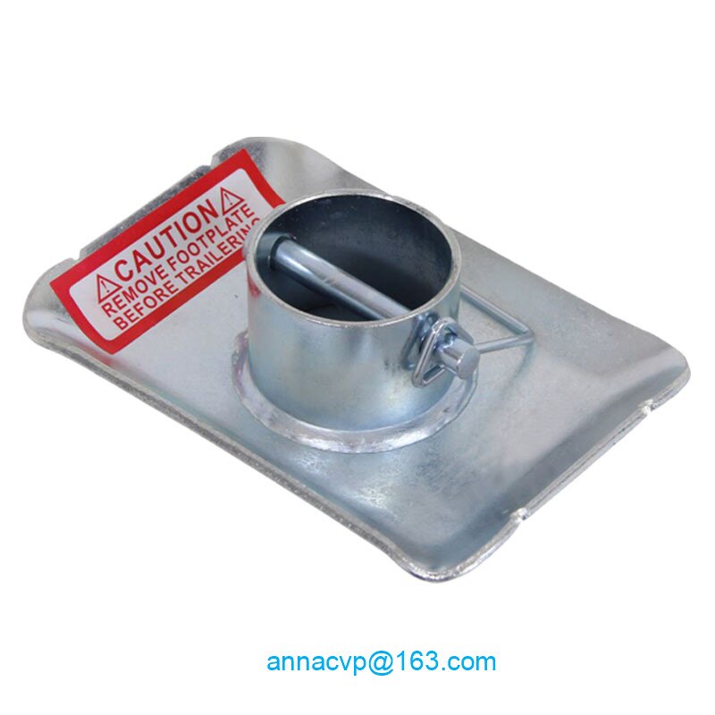Removabl 2" Round Leg Trailer Jack Foot Plate with Pin for A Frame Car Utility Cargo Univer Use Camper Caravana RV Parts