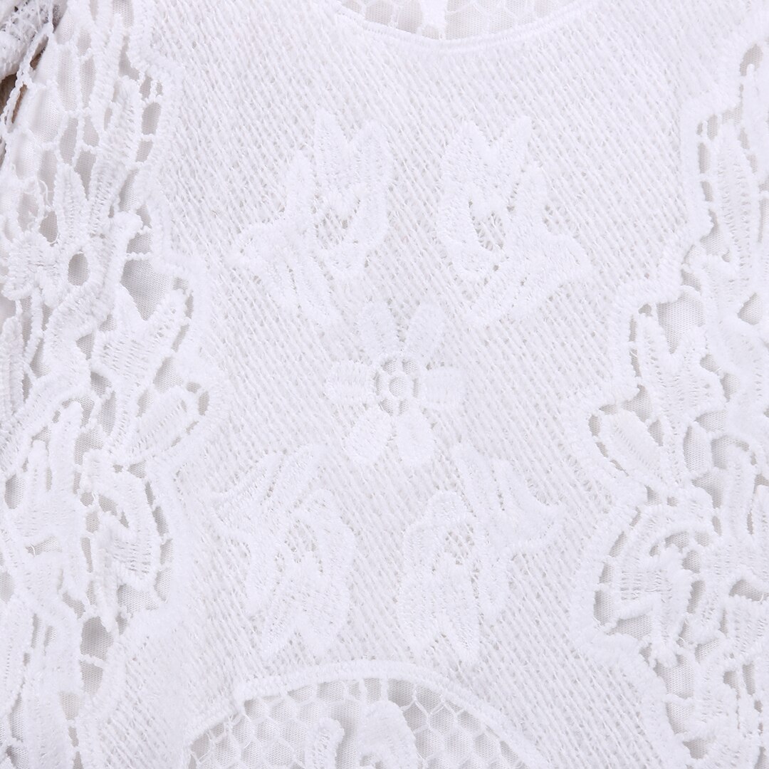 Summer Baby Girls White Ruffles Sleeve Lace Romper Infant Baby Lace Jumpsuit Clothes Sunsuit Outfits