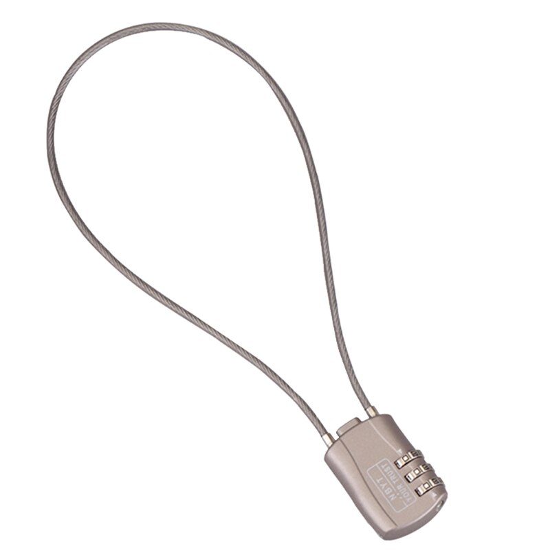 3-digit Motorcycle Helmet Lock Combination Lock With Cable for Motorbike Scooter Street Bike, Secures Helmet