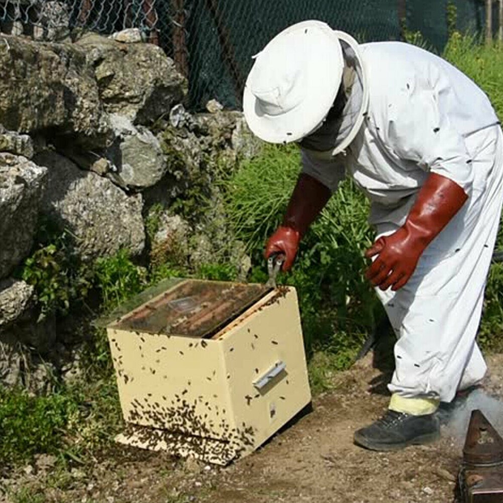 Ventilated Protective Clothing Beekeeper Anti Bee Safety Beekeeping Suit Full Body With Veil Hood Home Hat Zipper