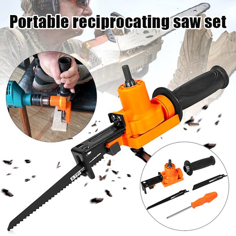 Reciprocating Saw Adapter Electric Drill Modified Electric Saw Hand Tools Wood Metal Cutter Home Accessories: Default Title