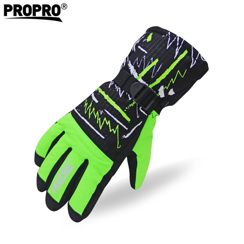 PROPRO zimowe rękawice narciarskie Snowboard polar wodoodporna skuter rękawice do jazdy na motorze rękawiczki śnieżne Unisex: green / XL