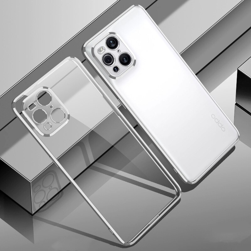 Funda protectora para teléfono OPPO Find X3 Pro, protector de silicona suave, transparente, ultrafina, X3pro: OPPO Find X3 / Silver
