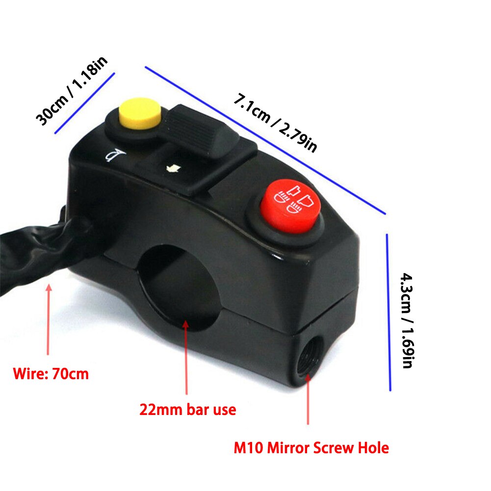 Interruttori moto 22mm pulsante clacson moto indicatore di direzione fendinebbia elettrico avviamento luce interruttore controllore manubrio