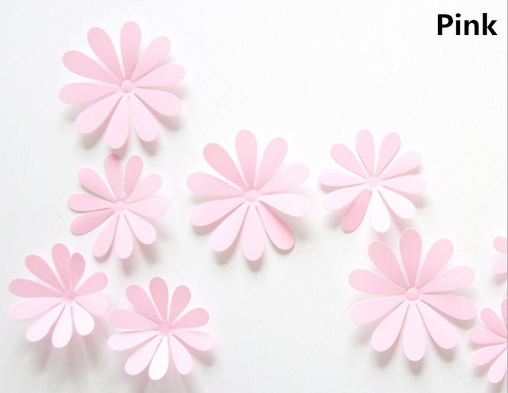 3D PVC Flower Wall Stickers Home Decor Flower Wall Decals for Kids Room TV Wall Stickers Kitchen Kids Wall Sticker