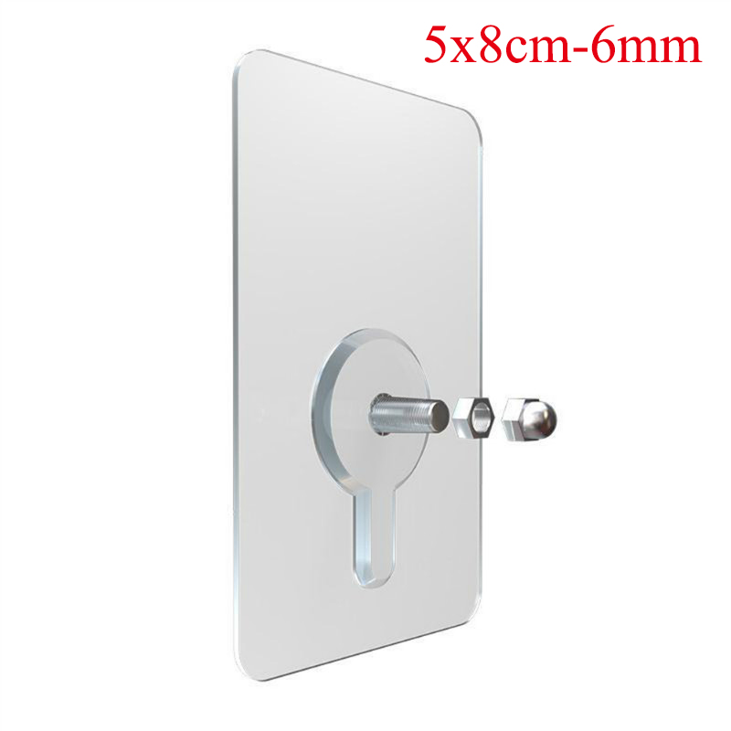 Praktische 2 stuks PVC lijm nagels muur poster Non-trace stok Muur Haak duurzaam transparant sterke lijm schroef Muur nail: 5x8cm-6mm