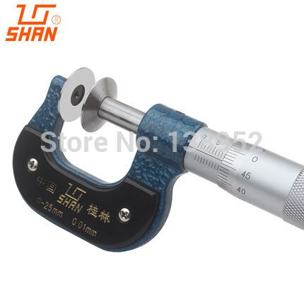 SHAN brand 0-25mm disk micrometer gear tooth micrometer Micrmetro Paper measuring pan head spiral micrometer
