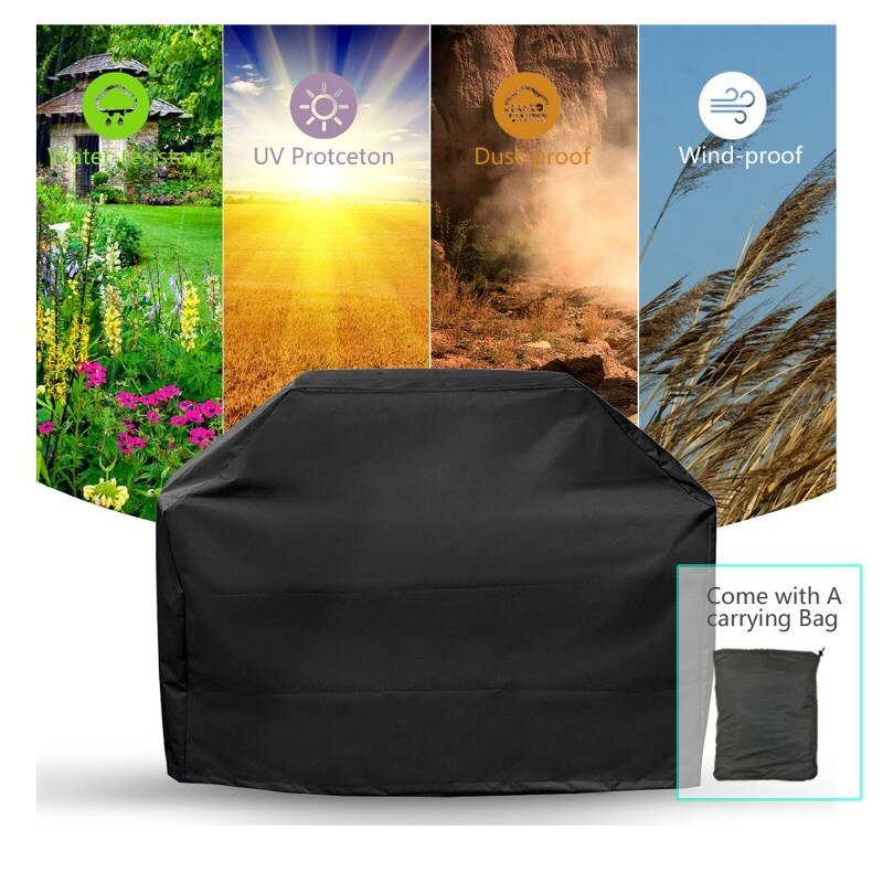 BBQ Grill Cover Outdoor Grill Rain UV Proof Canopy Dust Protector For Gas Charcoal Electric Barbecue Stove Barbeque Accessories