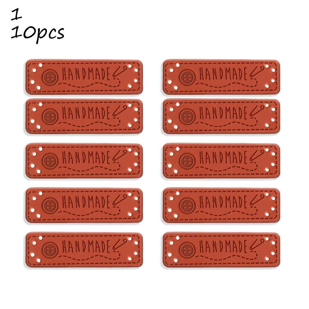 10 stuks retro synthetisch pu leren label diy handgemaakte naailabels leren patch benodigdheden voor kleding naaiaccessoires: 1