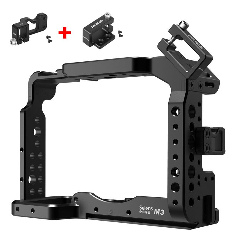 Selens a7iii a7r3 a7m3 Cage For Sony A7RIII /A7III/A7MIII Aluminum Alloy Cage To Mount Tripod Quick Release Extension Kit: Cage and Clip