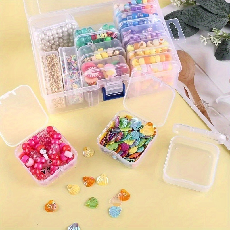 Slitstark plastförvaringslåda med , 14/30 fack och liten behållare - transparent smyckes- och småföremålsorganisatör