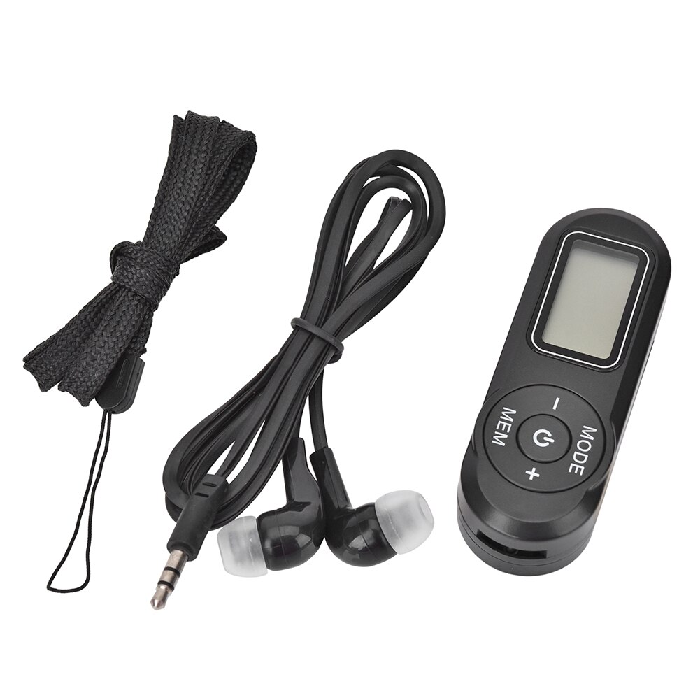 Portable FM Radio Digital Display Mini FM Receiver Retro MP3 Player Style Receiver DSP with Lanyard for Outdoor Walking: Default Title