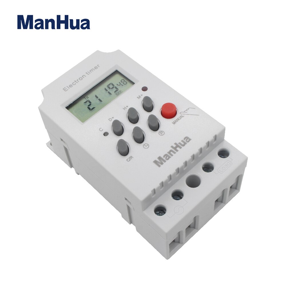 ManHua KG316T-II Digital Programmable Timer Din Rail Time Switch 220VAC 25A Digital Timer Switch For Home