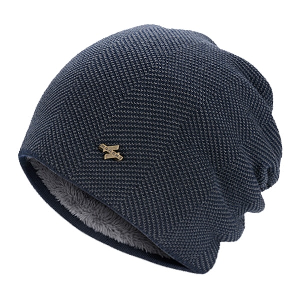 Xlamulu skullies huer varme strikhuer kvinder vinterhuer til mænd hat hankasketter balaclava gorro hue hunhue: Flåde