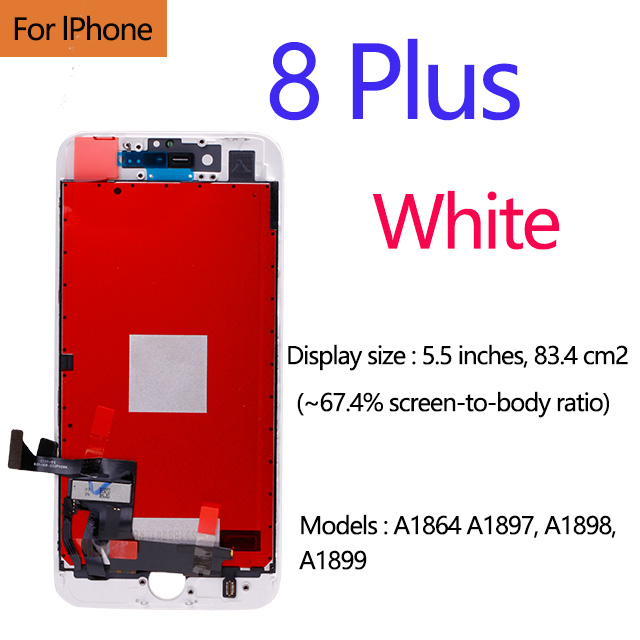 AAA+++ für iPhone 5 5s 5c 6 7 LCD Anzeige Touchscreen für 6s 7 8 Plus SE 100 % nagelneu LCD Digitizer gehärtet +: Weiß