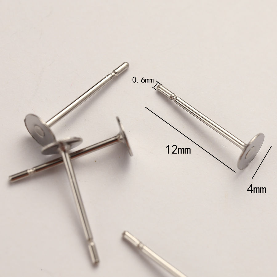 200 stks/partij Hypoallergeen Rvs Oorbellen Studs Blank Base Post Oorspelden Bevindingen Oor Terug Voor Diy Sieraden Maken Onderdelen: YELLOW