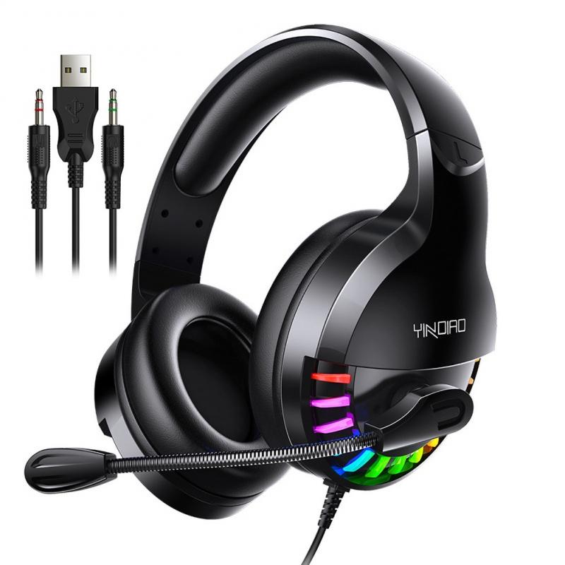 Casque de jeu pour PS4 avec son Surround 7.1, Xbox One, avec micro anti-bruit, lumière RGB, pour PC et ordinateur portable