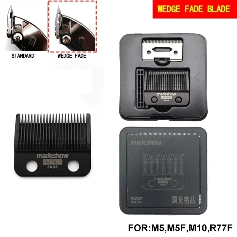 Madeshow Kulilang M5(F) M10 R66 R77F Wedge Fade Blades Hair Clipper Ultra Thin Blade Trimmer Replacement Original Cutter Head: black