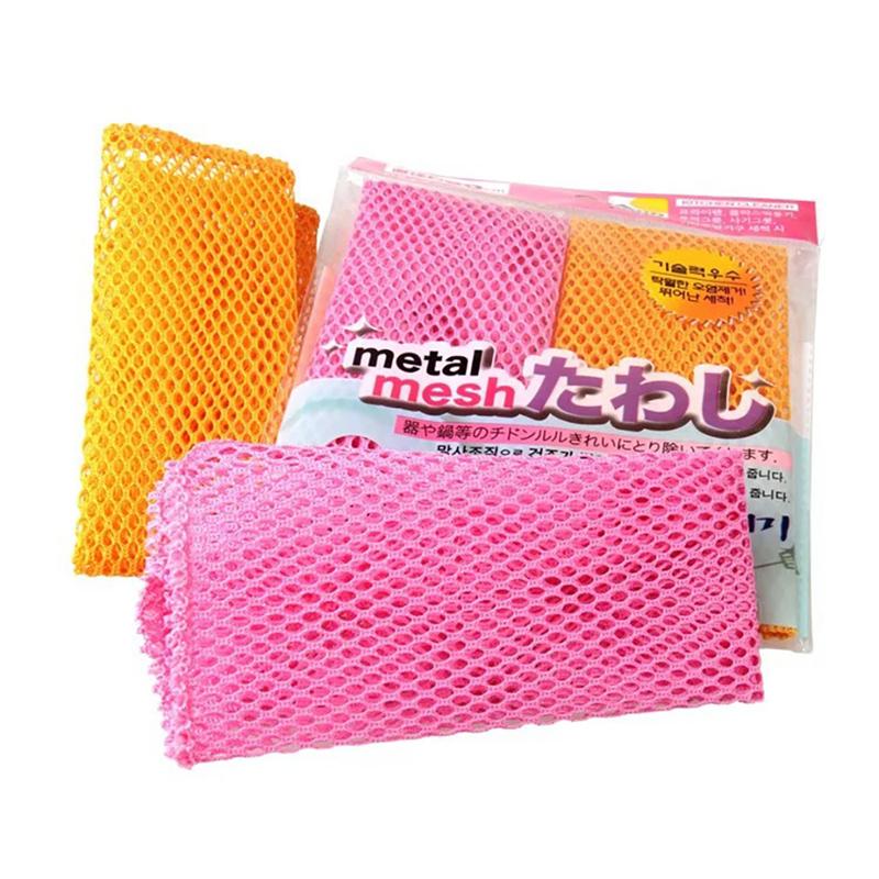 2/4PCS Innovative Dish Washing Net Cloths Rapid Dry Scourer Inodore Mesh Washing Cloths Kitchen Cleaning Cloths