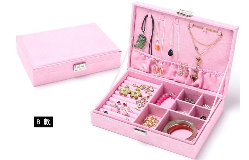 guanya brand jewelry Accessories box plate stud earring earrings storage case ring wedding birthday: pink 669