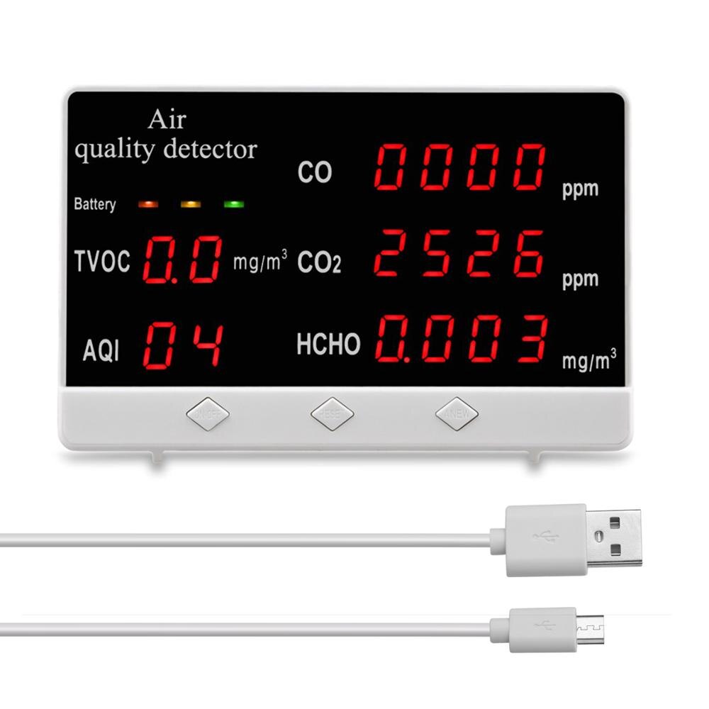 Digitale Co CO2 Hcho Tvoc Detector Lucht Analyzer Monitor CO2 Messgerät CO2 Medidor CO2 Sensor Medidor CO2 Aire CO2 meter