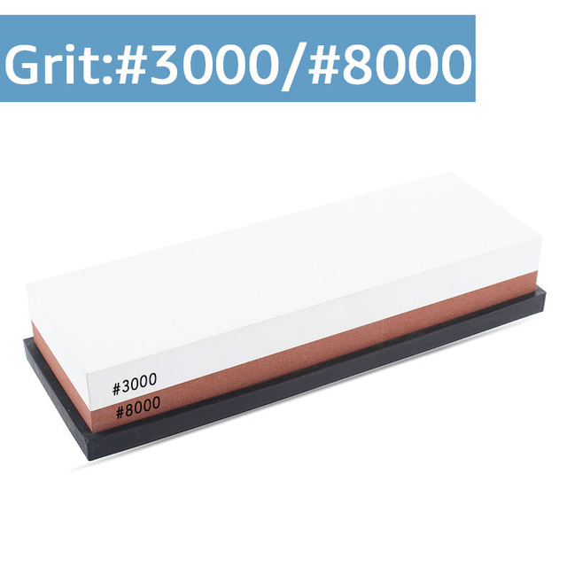 Messer Schärfen Stein Bausatz 2 Seite Schleifstein 240-8000 Streugut Honen Nassen Stein Wasserstein Antislip Basis Winkel führen Abflachung stein: 3000 8000 Streugut