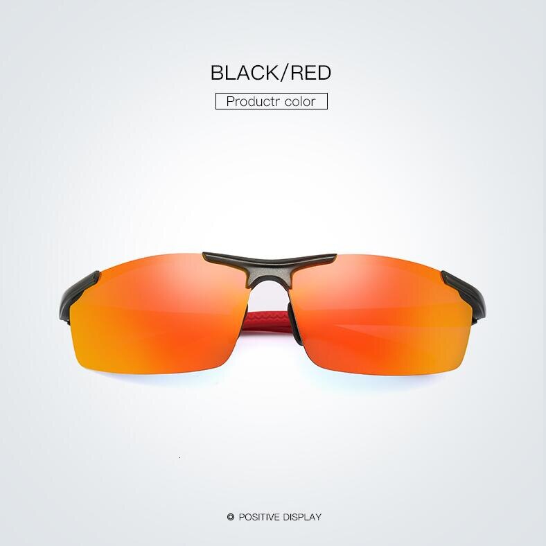 SHARK ZEIL Meekleurende Zonnebril Mannen Gepolariseerde Kameleon Glazen Mannelijke Kleur Veranderen Zonnebril HD Dag Nachtzicht Eyewear: 5.BLACK  RED