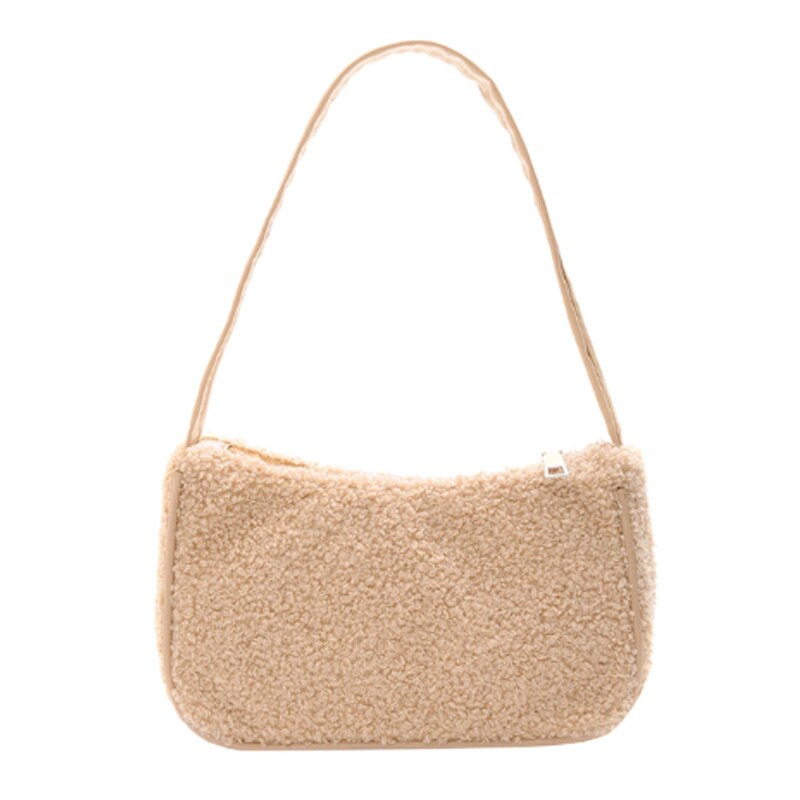 Neue Herbst Winter Weibliche Platz Tote Pelz tasche Wolle frauen Handtasche Damen Unterarm Schulter Taschen: kamel