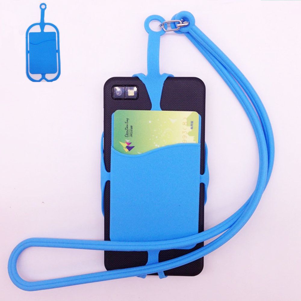 Uniwersalny silikonowy uchwyt na telefon komórkowy smycz pokrowiec na karty ozdobny pasek na dowód osobisty solidna kolorowa obudowa na telefon pokrywa smycz na szyje