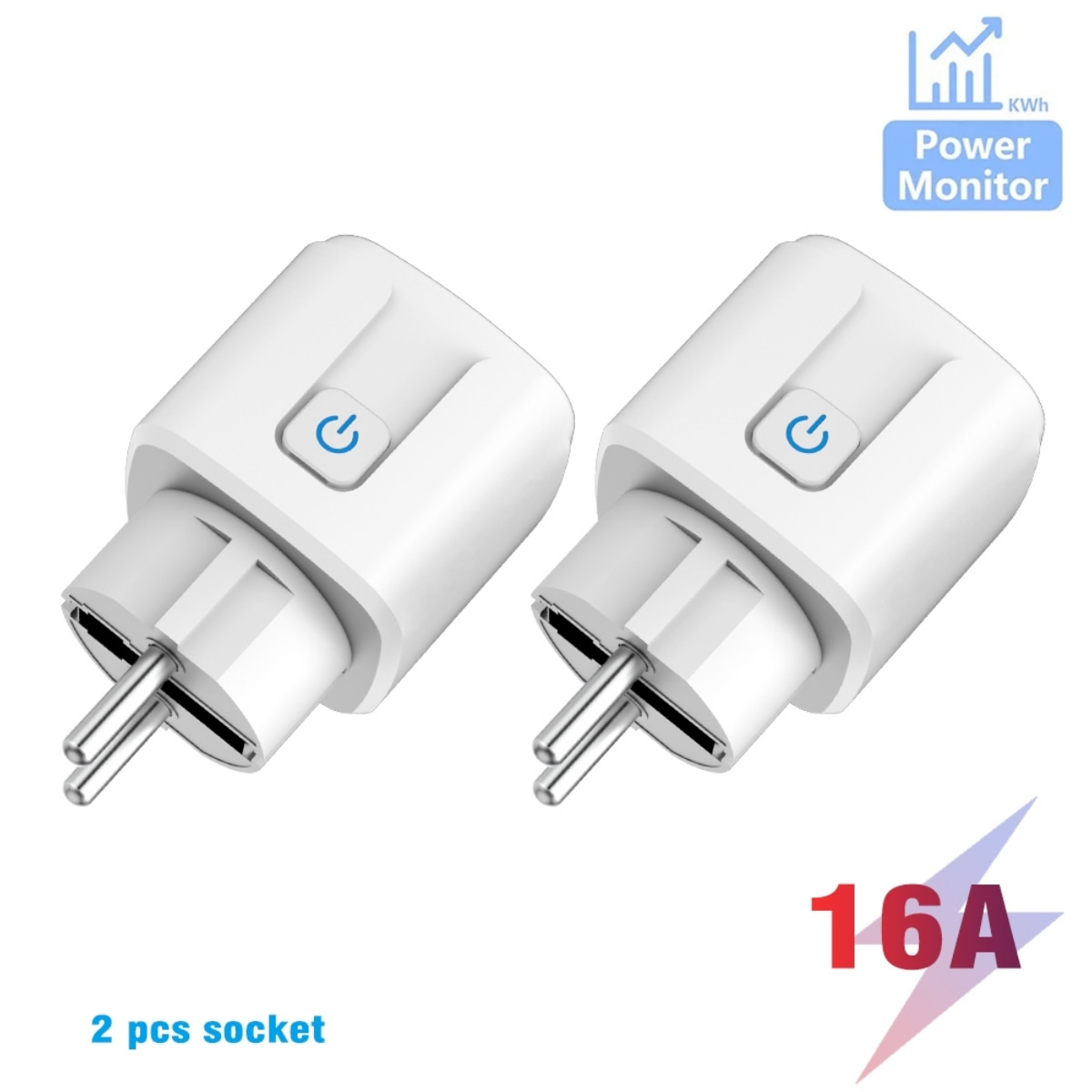 TASMOTA WiFi Plug Works With Matter Home Assitant Electric Consumption Monitoring 16A: Bundle2