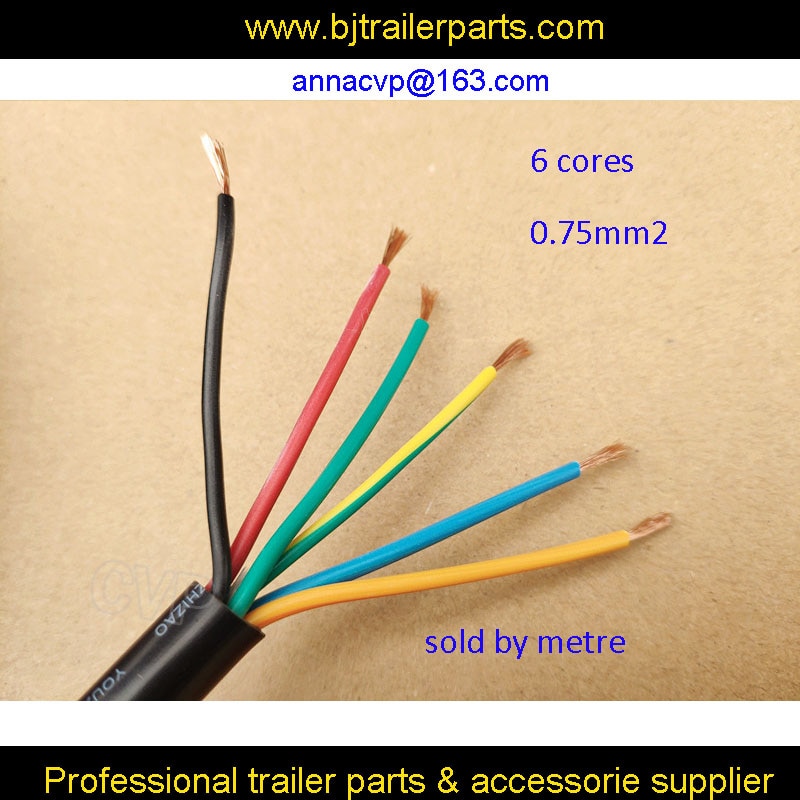 CVP bulk trailer cable trailer electric cable wire black 6 cores 0.75mm2, trailer parts