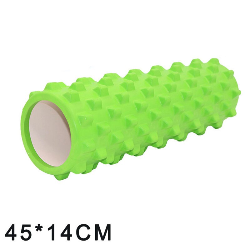 45/14CM Yoga Foam Pilate Fitness Roller EVA Sports Hollow Core Column Massage Grid Floating Trigger Point Therapy Exercise block: Green