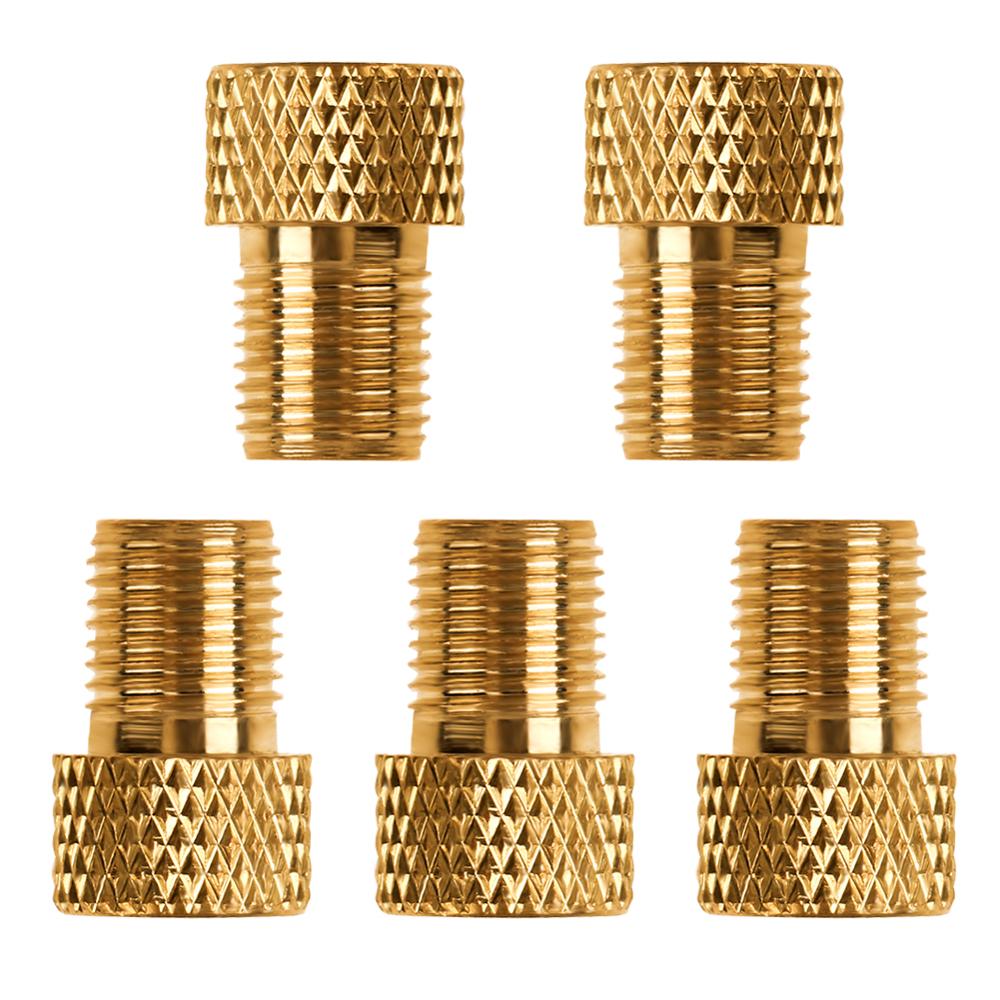 4/5 stk sykkel ventil adapter pumpe dekk ventil adapter konverter presta til schrader kobber sykkel luftventil adapter sykkel tilbehør: 5 stk måke