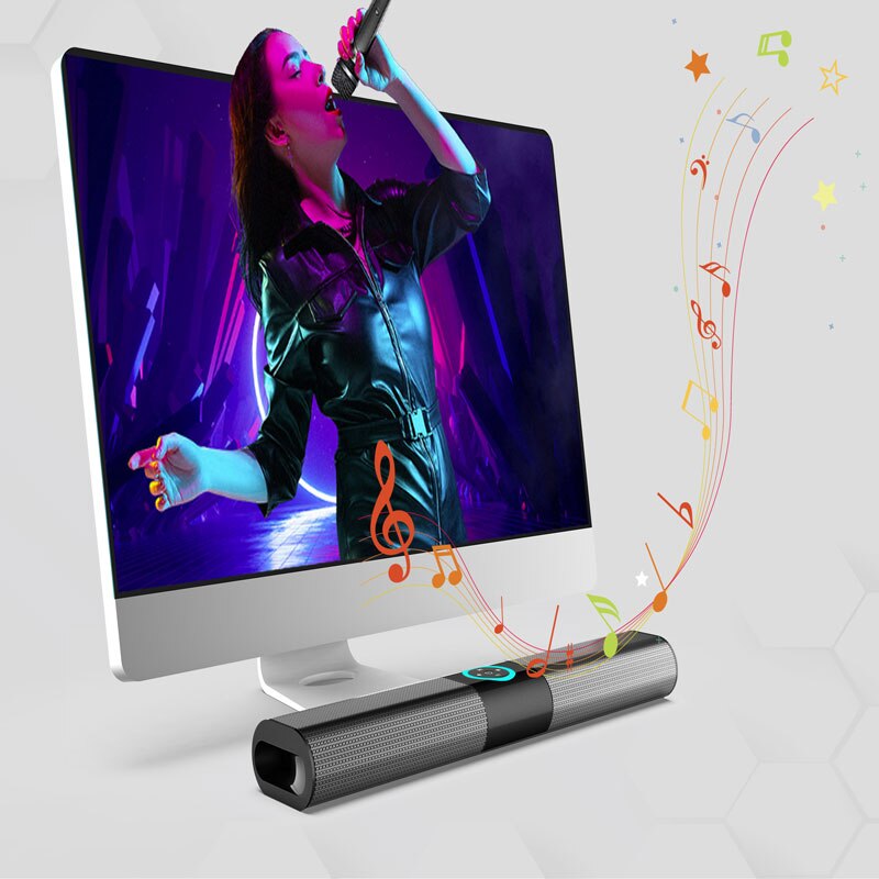 Altoparlante Bluetooth Stereo portatile Surround Sub Woofer telecomando Home Theater luce LED colorata Radio FM USB AUX TF Card