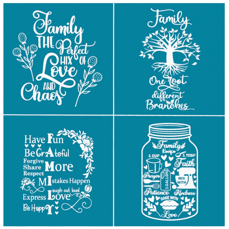 77jb familjer självhäftande silke screentryck stencil mesh överföringar för diy-målning trä t-shirt kudde tyg väskor textil