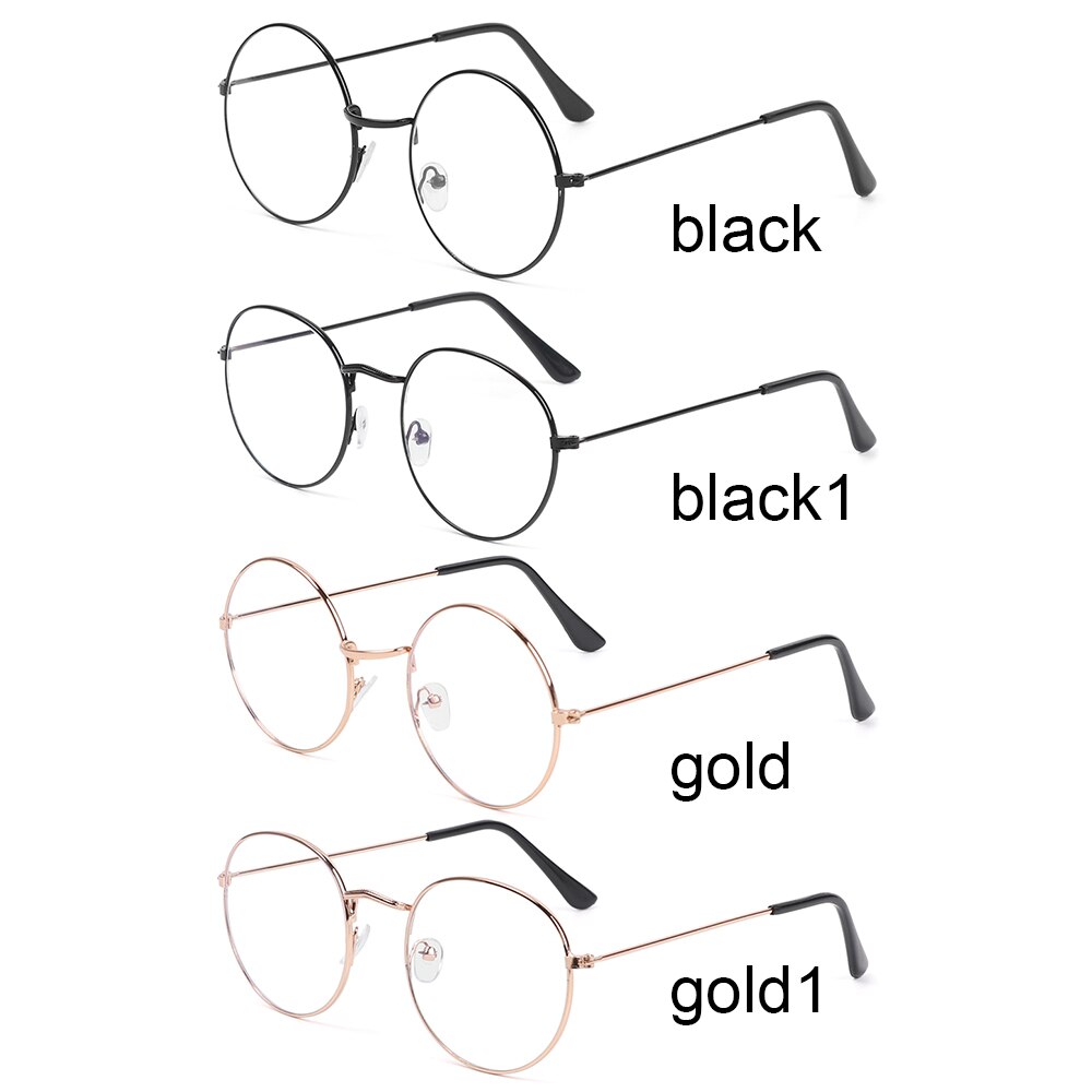 Metal anti-blue glasses retro round frame eye protection ultra light frame computer glasses game filter round glasses